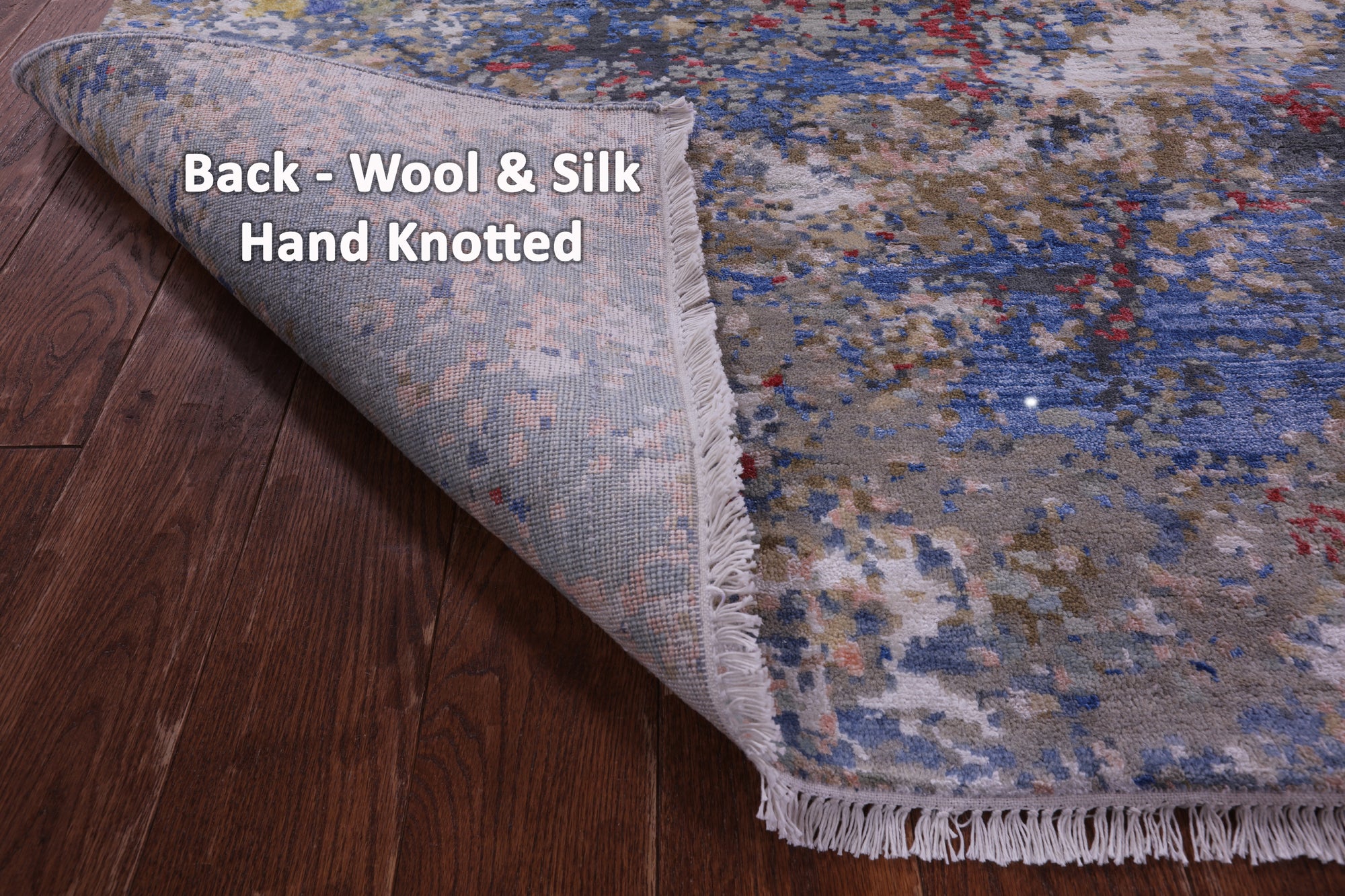 Abstract Contemporary Handmade Wool & Silk Rug - 8' 1" X 10' 1" - Golden Nile