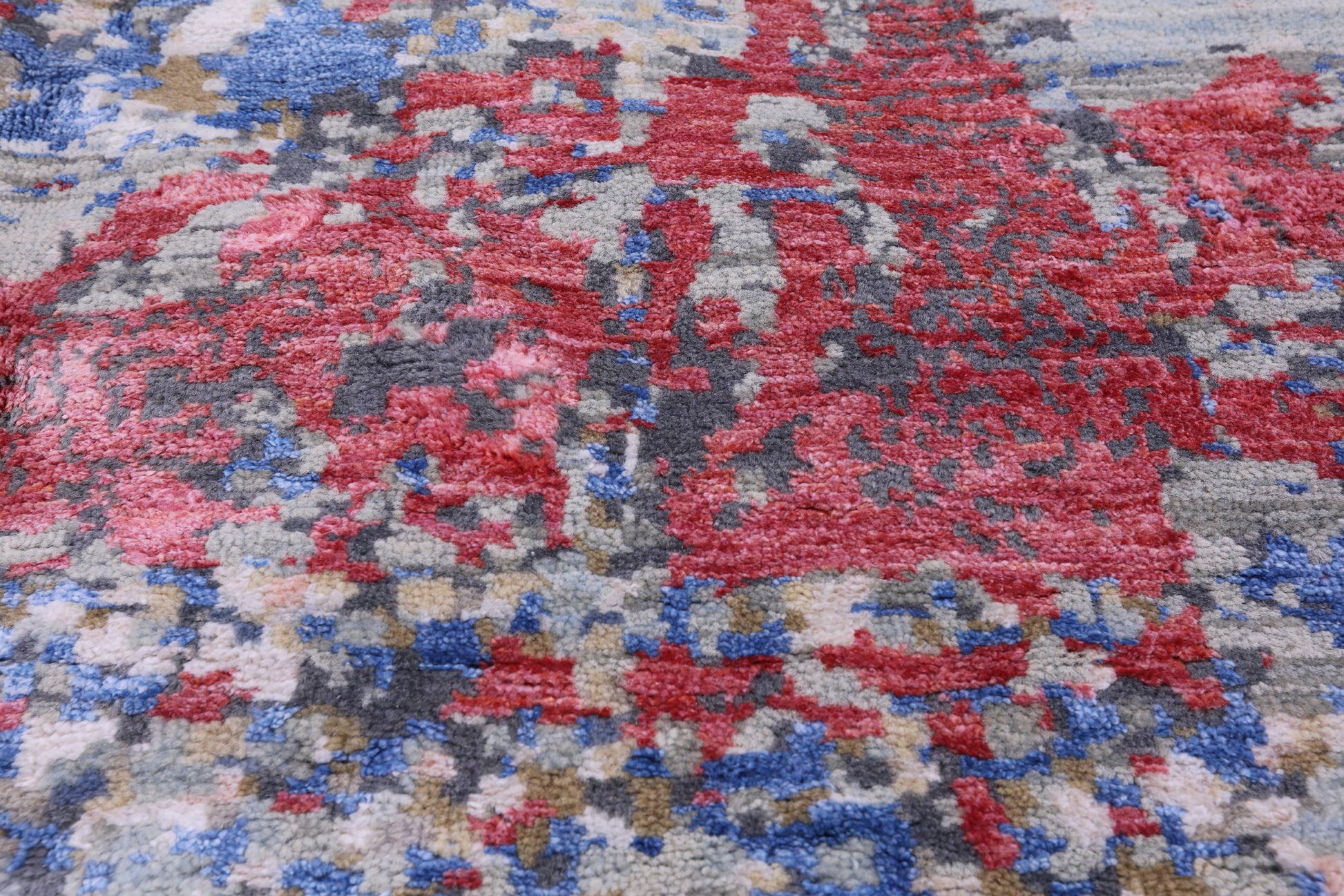 Abstract Contemporary Handmade Wool & Silk Rug - 8' 1" X 10' 1" - Golden Nile