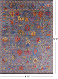 Grey Turkish Oushak Hand Knotted Wool Rug - 8' 11" X 12' 0" - Golden Nile