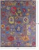 Grey Turkish Oushak Handmade Wool Rug - 9' 4" X 11' 9" - Golden Nile