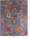 Grey Turkish Oushak Handmade Wool Rug - 9' 4" X 11' 9" - Golden Nile