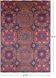 Geometric Persian Mamluk Hand Knotted Wool Rug - 8' 10" X 12' 4" - Golden Nile