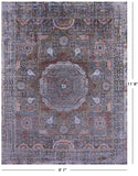 Geometric Persian Mamluk Handmade Wool & Silk Rug - 9' 1" X 11' 8" - Golden Nile