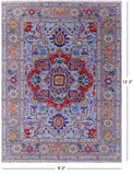 Blue Heriz Serapi Hand Knotted Wool Rug - 9' 2" X 12' 2" - Golden Nile