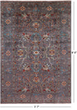 Grey Persian Tabriz Hand Knotted Wool Rug - 5' 7" X 8' 0" - Golden Nile