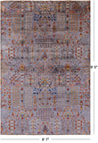 Grey Persian Tabriz Hand Knotted Wool Rug - 6' 7" X 9' 5" - Golden Nile