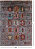 Turkmen Ersari Hand Knotted Wool Rug - 6' 9" X 9' 9" - Golden Nile