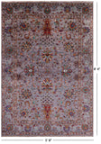 Grey Peshawar Hand Knotted Wool Rug - 5' 8" X 8' 4" - Golden Nile