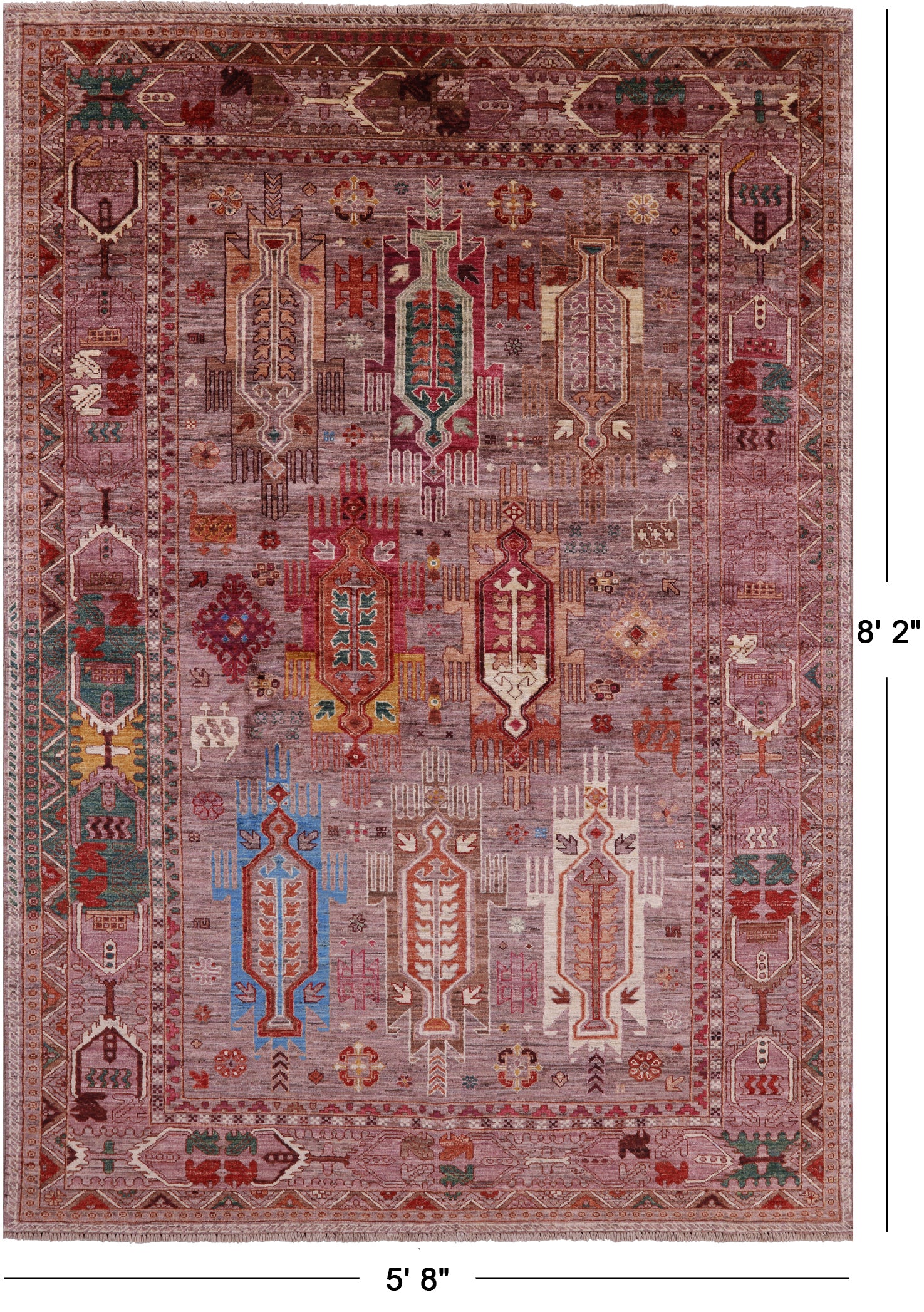 Persian Fine Serapi Handmade Wool Rug - 5' 8" X 8' 2" - Golden Nile