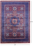 Red Geometric Persian Mamluk Hand Knotted Wool Rug - 6' 9" X 9' 8" - Golden Nile