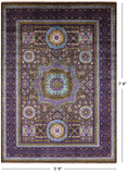 Brown Geometric Persian Mamluk Hand Knotted Wool Rug - 5' 9" X 7' 8" - Golden Nile