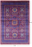 Red Geometric Persian Mamluk Hand Knotted Wool Rug - 5' 4" X 8' 4" - Golden Nile