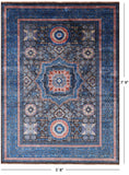 Brown Geometric Persian Mamluk Hand Knotted Wool Rug - 5' 8" X 7' 9" - Golden Nile