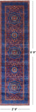 Purple Geometric Persian Mamluk Hand Knotted Wool Runner Rug - 2' 9" X 9' 9" - Golden Nile