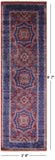 Red Geometric Persian Mamluk Hand Knotted Wool Runner Rug - 2' 8" X 8' 7" - Golden Nile