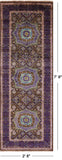 Brown Geometric Persian Mamluk Hand Knotted Wool Runner Rug - 2' 8" X 7' 9" - Golden Nile