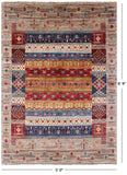 Tribal Persian Gabbeh Hand Knotted Wool Rug - 5' 0" X 6' 9" - Golden Nile