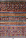 Khorjin Persian Gabbeh Hand Knotted Wool Rug - 6' 7" X 9' 8" - Golden Nile