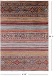 Khorjin Persian Gabbeh Hand Knotted Wool Rug - 6' 10" X 10' 1" - Golden Nile