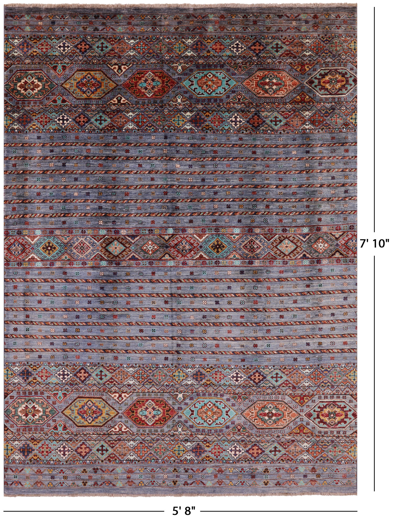 Khorjin Persian Gabbeh Handmade Wool Rug - 5' 8" X 7' 10" - Golden Nile