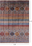 Khorjin Persian Gabbeh Hand Knotted Wool Rug - 5' 8" X 7' 11" - Golden Nile