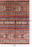 Khorjin Persian Gabbeh Hand Knotted Wool Rug - 4' 0" X 6' 1" - Golden Nile