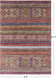 Khorjin Persian Gabbeh Hand Knotted Wool Rug - 5' 0" X 6' 11" - Golden Nile