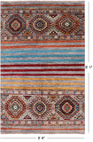 Khorjin Persian Gabbeh Handmade Wool Rug - 3' 4" X 5' 1" - Golden Nile