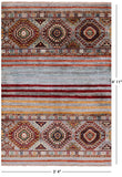 Khorjin Persian Gabbeh Hand Knotted Wool Rug - 3' 4" X 4' 11" - Golden Nile