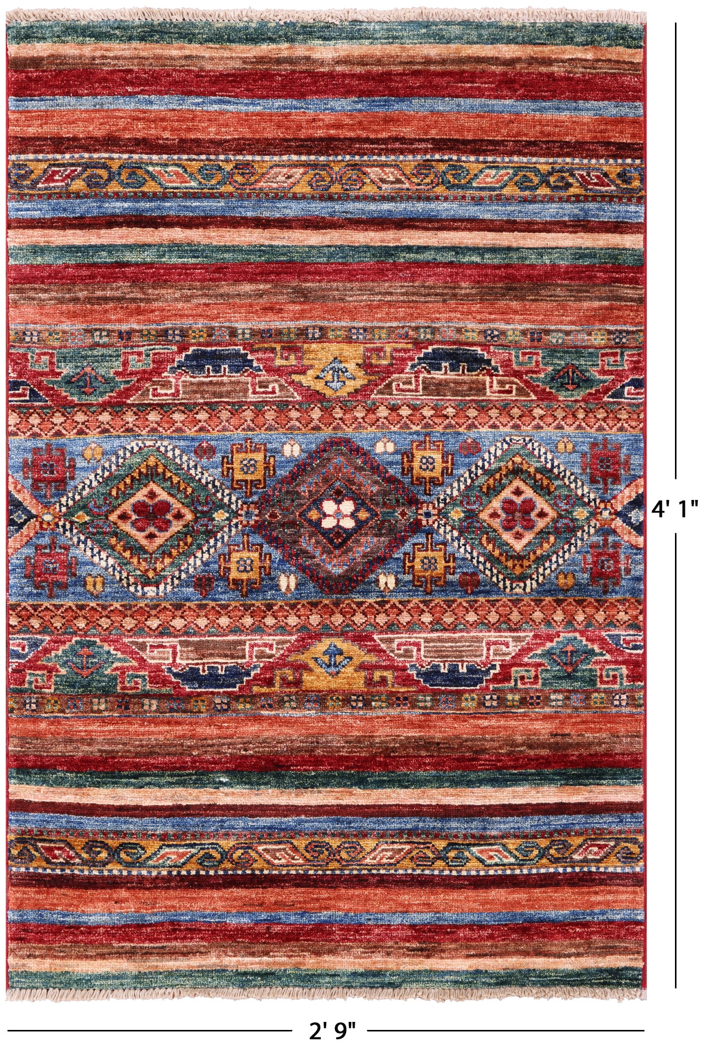 Khorjin Persian Gabbeh Hand Knotted Wool Rug - 2' 9" X 4' 1" - Golden Nile