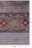Grey Khorjin Persian Gabbeh Hand Knotted Wool Rug - 2' 8" X 4' 1" - Golden Nile