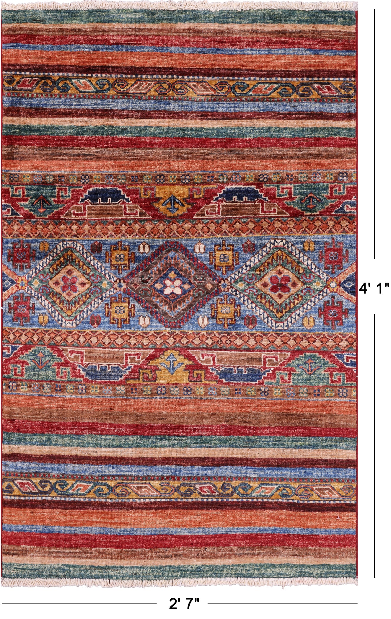Khorjin Persian Gabbeh Handmade Wool Rug - 2' 7" X 4' 1" - Golden Nile