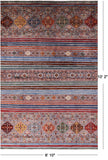 Khorjin Persian Gabbeh Hand Knotted Wool Rug - 6' 10" X 10' 2" - Golden Nile