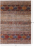 Khorjin Persian Gabbeh Hand Knotted Wool Rug - 7' 1" X 9' 11" - Golden Nile