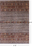 Grey Khorjin Persian Gabbeh Handmade Wool Rug - 6' 10" X 10' 2" - Golden Nile