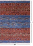 Blue Khorjin Persian Gabbeh Handmade Wool Rug - 6' 7" X 10' 0" - Golden Nile