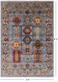 Turkmen Ersari Hand Knotted Wool Rug - 5' 9" X 8' 3" - Golden Nile