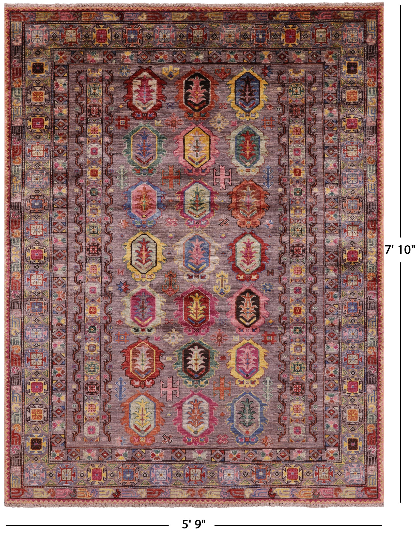 Tribal Persian Handmade Wool Rug - 5' 9" X 7' 10" - Golden Nile