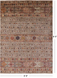 Khorjin Persian Gabbeh Hand Knotted Wool Rug - 6' 9" X 9' 5" - Golden Nile