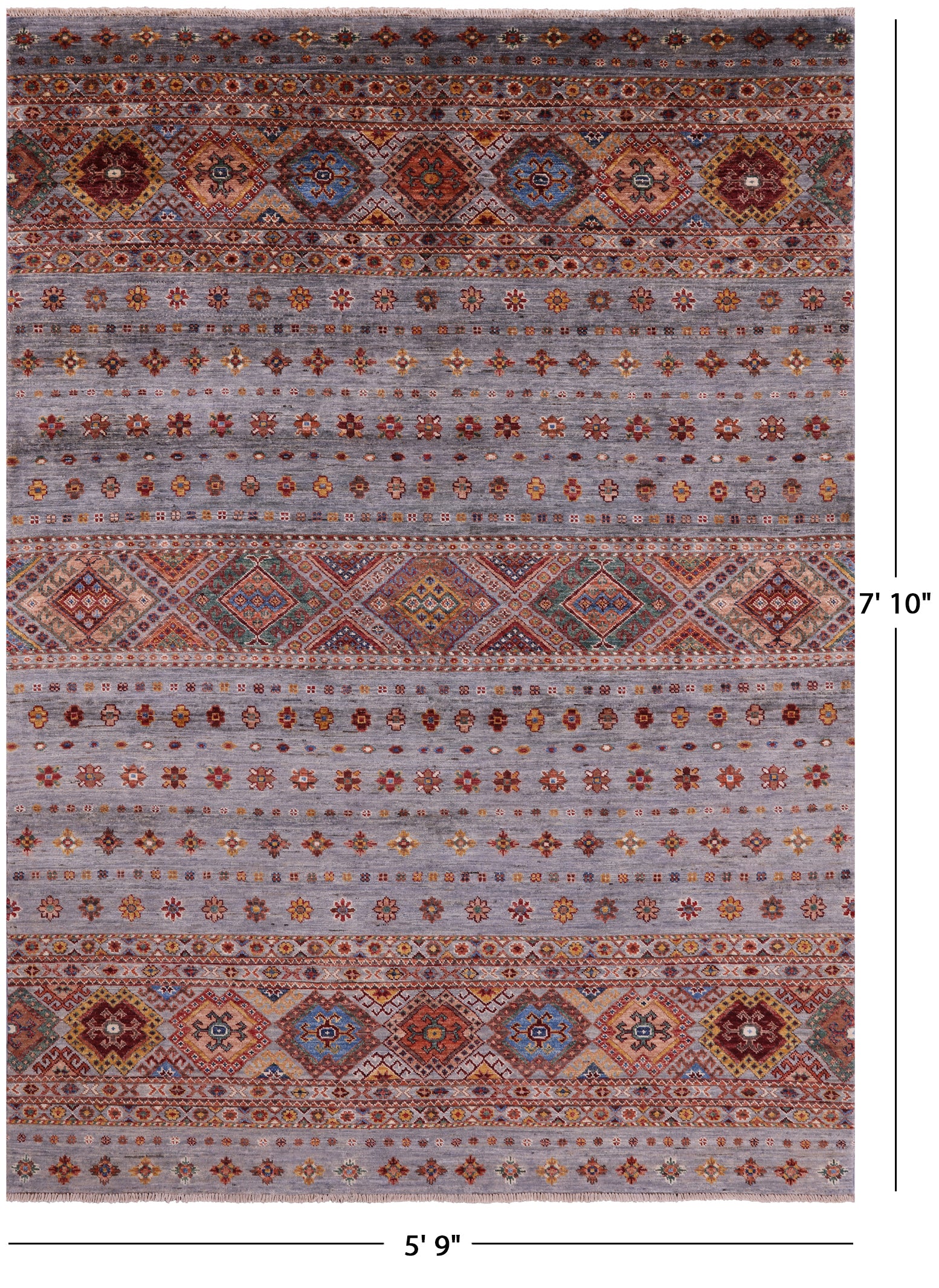 Khorjin Persian Gabbeh Hand Knotted Wool Rug - 5' 9" X 7' 10" - Golden Nile