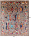 Persian Fine Serapi Hand Knotted Wool Rug - 8' 2" X 9' 8" - Golden Nile