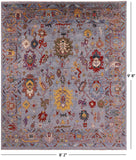 Turkish Oushak Hand Knotted Wool Rug - 8' 2" X 9' 8" - Golden Nile