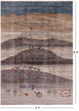 Tribal Persian Gabbeh Hand Knotted Wool Rug - 5' 7" X 8' 0" - Golden Nile