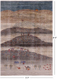 Tribal Persian Gabbeh Hand Knotted Wool Rug - 5' 7" X 8' 0" - Golden Nile