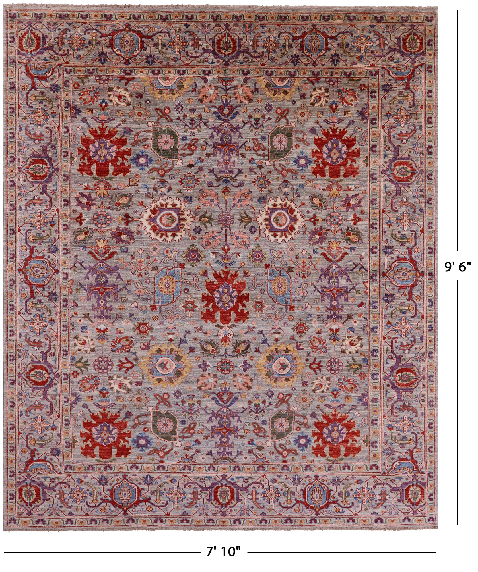 Persian Fine Serapi Hand Knotted Wool Rug - 7' 10" X 9' 6" - Golden Nile