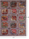 Turkmen Ersari Hand Knotted Wool Rug - 5' 9" X 7' 10" - Golden Nile