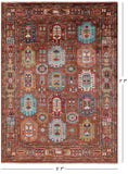 Brown Turkmen Ersari Handmade Wool Rug - 5' 7" X 7' 7" - Golden Nile