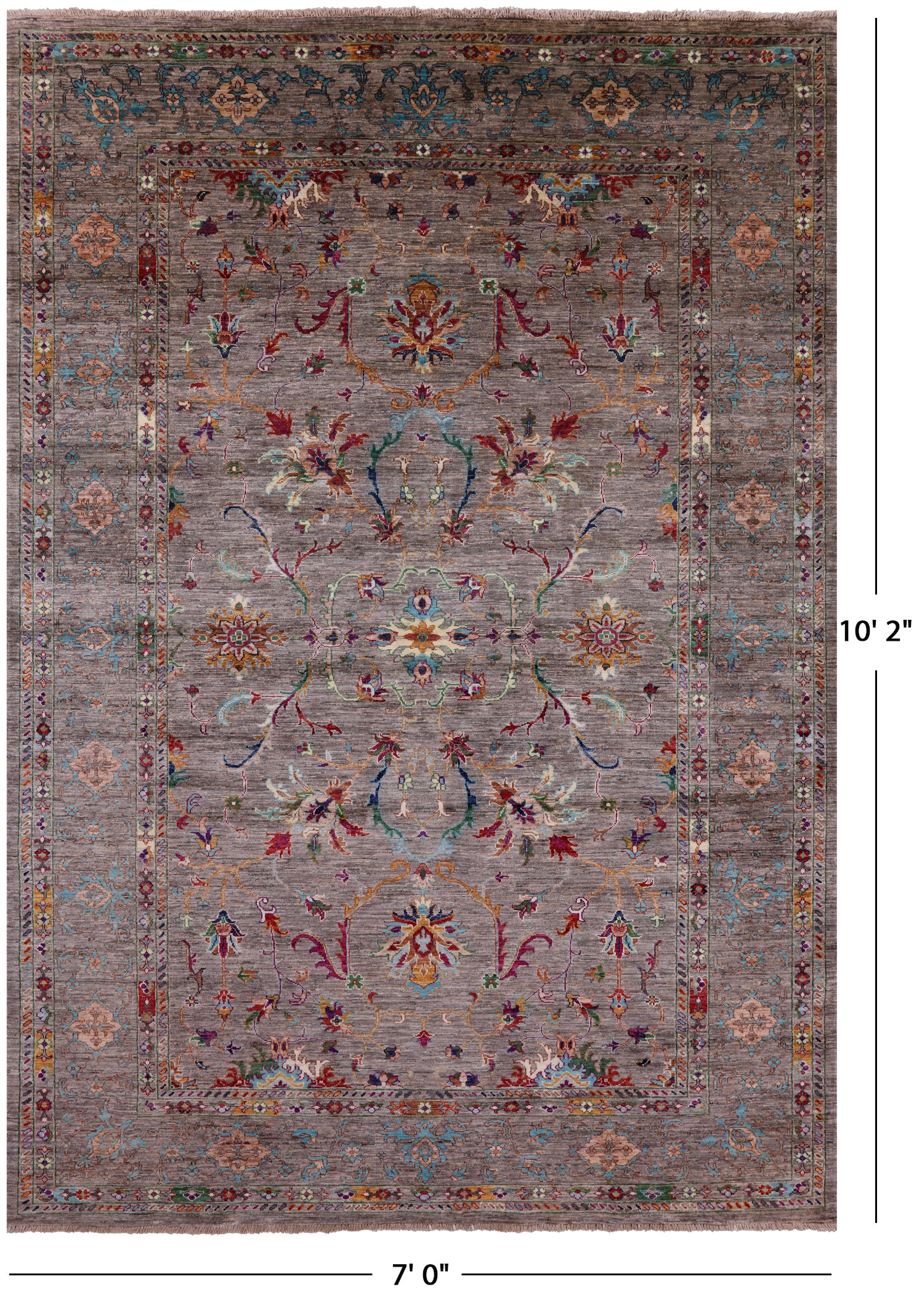 Persian Tabriz Handmade Wool Rug - 7' 0" X 10' 2" - Golden Nile