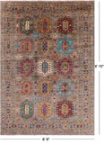 Turkmen Ersari Handmade Wool Rug - 6' 9" X 9' 10" - Golden Nile