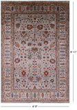 Grey Persian Tabriz Handmade Wool Rug - 6' 9" X 9' 11" - Golden Nile